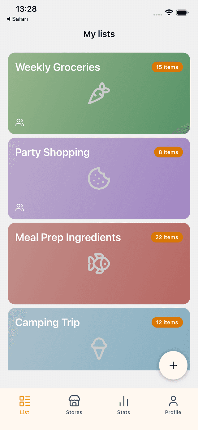 Shopping lists - Organize your grocery lists